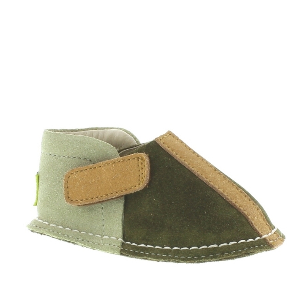 Pipit Stripe Suede Toddler Shoes in Olive/Tan